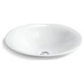 Product Image of 17-1/2" Round Drop-In Bathroom Sink, No Overflow (White Sartorial Paisley), K-75748-FP1-0