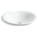Product Image of 17-1/2" Round Drop-In Bathroom Sink, No Overflow (White Sartorial Herringbone), K-75748-HD1-0