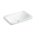 Product Image of 21" Rectangular Drop-In Bathroom Sink, No Overflow (White Sartorial Paisley), K-75749-FP1-0
