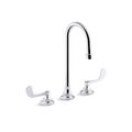 Product Image of 1.0 GPM Widespread Bathroom Sink Faucet w/ Laminar Flow, Gooseneck Spout And Wristblade Handles, Drain Not Included (Polished Chrome), K-800T70-5AKL-CP