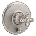 Product Image of Artifacts Rite-Temp Valve Trim w/ Push-Button Diverter And Cross Handle (Vibrant Brushed Nickel), K-T72768-3-BN
