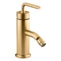 Product Image of Purist Horizontal Swivel Spray Aerator Bidet Faucet w/ Straight Lever Handle (Vibrant Brushed Moderne Brass), K-14434-4A-2MB