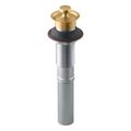 Product Image of Bathroom Sink Drain w/ Non-Removable Metal Stopper And Without Overflow (Vibrant Brushed Moderne Brass), K-7127-2MB