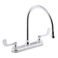 Product Image of Triton Bowe 1.8 Gpm Kitchen Sink Faucet w/ 9-5/16" Gooseneck Spout, Aerated Flow And Wristblade Handles (Polished Chrome), K-810T70-5AFA-CP