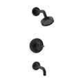 Product Image of Rite-Temp Bath And Shower Trim Kit w/ Push-Button Diverter And Cross Handle, 2.5 GPM (Matte Black)