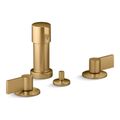 Product Image of Widespread Bidet Faucet w/ Lever Handles (Vibrant Brushed Moderne Brass), K-77983-4-2MB