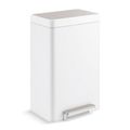 Product Image of Dual-Compartment Step Trash Can (Stainless Steel + White), K-20956-STW