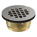 Product Image of Round Brass Shower Receptor Drain (Brushed Stainless), K-22675-BS