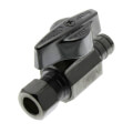 Product Image of 1/2" PEX Crimp x 3/8" OD Comp 1/4 Turn Supply Straight Stop (Chrome Plated)