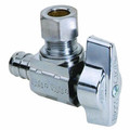 Product Image of 1/2" PEX Crimp x 3/8" OD Comp 1/4 Turn Supply Angle Stop (Chrome Plated)