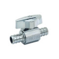 Product Image of 1/2" PEX Crimp x 1/2" PEX Crimp 1/4 Turn Supply Straight Stop (Chrome Plated)
