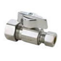 Product Image of 1/2" Nom Comp (5/8" OD) x 1/4" OD Comp 1/4 Turn Straight Stop, Lead Free (Rough Brass)