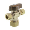 Product Image of 1/2" Nom Compression (5/8" OD) x 3/8" OD Compression x 3/8" OD Compression Straight Supply Stop, Lead Free (Rough Brass)