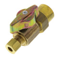 Product Image of 1/2" Nominal CPVC x 1/4" OD Compression 1/4-Turn Straight Ball Stop Valve, Lead Free (Rough Brass)
