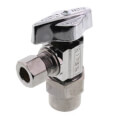 Product Image of 1/2" Nominal CPVC x 3/8" OD Compression 1/4-Turn Angle Ball Stop Valve, Lead Free (Chrome)