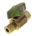 Product Image of 1/2" Nominal Sweat x 1/4" OD Compression 1/4-Turn Straight Ball Stop Valve, Lead Free (Rough Brass)