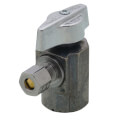 Product Image of 1/2" FIP x 1/4" OD Compression 1/4-Turn Angle Ball Stop Valve, Lead Free (Chrome)