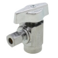 Product Image of 1/2" Nominal Sweat x 1/4" OD Compression 1/4-Turn Angle Ball Stop Valve, Lead Free (Chrome)
