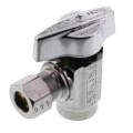 Product Image of 1/2" Nom. Sweat x 3/8" O.D. Compr. Stop Valve, 1/4-Turn, Lead Free (Chrome)