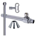 Product Image of 1/2" Nominal Sweat x 3/8" OD Compression 1/4-Turn Faucet Angle Ball Stop Valve with 12" Riser, Lead (Chrome)