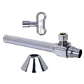 Product Image of 1/2" Nom. Sweat x 3/8" OD Comp 1/4-Turn Faucet Angle Ball Stop Valve, Lead Free (Chrome)