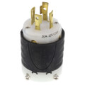 Product Image of Turnlok Industrial Grade Plug, 30A, NEMA L14-30P - Black/White (125V)