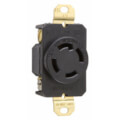 Product Image of Turnlok Single Locking Receptacle, 30A, 2 Pole, NEMA L14-30R - Black (125V)
