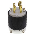 Product Image of Turnlok Industrial Grade Plug, 30A, NEMA L15-30P, Black/White (250V)