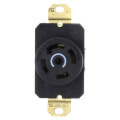 Product Image of Turnlok Single Locking Receptacle, 30A, 2 Pole, NEMA L21-30R - Black (120V)