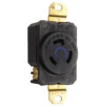 Product Image of Turnlok Single Locking Receptacle, 20A, 2 Pole, NEMA L6-20R - Black (250V)