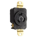 Product Image of Turnlok Single Locking Receptacle, 20A, 2 Pole, NEMA L7-20R - Black (277V)