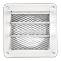 Product Image of 4" White Plastic Louvered Wall Exhaust Vent w/ 1/8" Metal Bug Screen, Flush Mount