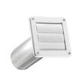 Product Image of 4" White Plastic Wall Exhaust Louvered Dryer Vent with 11" Pipe