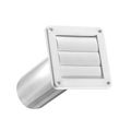 Product Image of 3" White Plastic Louvered Replacement Wall Vent w/ Tail Pipe