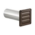 Product Image of 4" Brown Plastic Wall Exhaust Louvered Vent, 11" Pipe