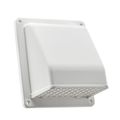 Product Image of 6" White Plastic Wall Exhaust Vent w/ Spring Damper & Removable Screen