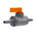 Product Image of 1/4" LCH Quarter Turn Compact PVC Ball Valve w/ FPM Seals & Barbed End Connections (Gray)