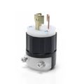 Product Image of 15/10 Amp, 125/250v Locking Plug, Industrial Grade (Black & White) , 7567-C