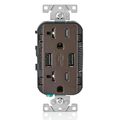 Product Image of 3.6A USB Type-A/Type-A Wall Outlet Charger w/ 20A Tamper-Resistant Duplex Receptacle (Black)