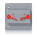 Product Image of 2-Gang Non-Metallic Weatherproof Cover for Toggle Switches (Gray), WP2S-GY