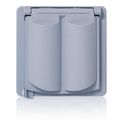 Product Image of 2-Gang Non-Metallic Weatherproof Cover for GFCI, Single or Duplex Receptacle (Gray), WP2V-GY