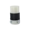 Product Image of 15A, 125 Volt/10A, 250 Volt, Non-NEMA, 3P, 3W, Connector, Straight Blade, Non-Grounding (Black/White)