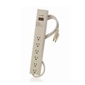 Product Image of 1449 3rd Edition,125V 15A SuRGe Protected, 6-Outlet Strip w/Switch, General Duty, 720 Joules, 15 Feet 14-3 SJT Cord Length, Plastic Housing ( Beige)