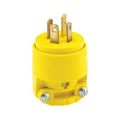 Product Image of 20A, 120/208V, NEMA 18-20P, 4P, 4W, Straight Blade Plug, Industrial Grade, Non-Grounding (Yellow), 7251-C