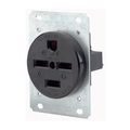Product Image of Straight Blade Flush Mount Receptacle, Industrial Grade, 30A, 3P, NEMA 15-30R, Black (250V), 8430-LEVITON