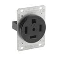 Product Image of Straight Blade Flush Mount Receptacle, Industrial Grade, 60A, 3P, NEMA 14-60R, Black (125/250V), 9460-LEVITON