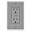 Product Image of 15A CFGI Non Tamper-Resistant Slim Outlet w/ LED Indicator Light (Gray), GFNT1-GY