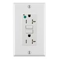 Product Image of SmartlockPro Extra Heavy-Duty Hospital Grade GFCI Receptacle/Outlet w/ Wall Plate, 2P, 20A, NEMA 5-20R, White (125V), GFTR2-HGW