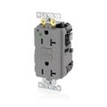 Product Image of 20A SmartlockPro GFCI Receptacle/Outlet, Extra Heavy-Duty Hospital Grade, Lev-Lok (Gray), MGFN2-HGG