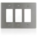 Product Image of 3-Gang Decora Wallplate, Oversized, Non-Metallic Stainless Steel, SO263